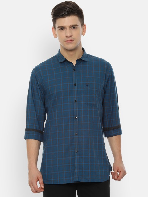 

Allen Solly Men Blue & Black Slim Fit Checked Casual Shirt