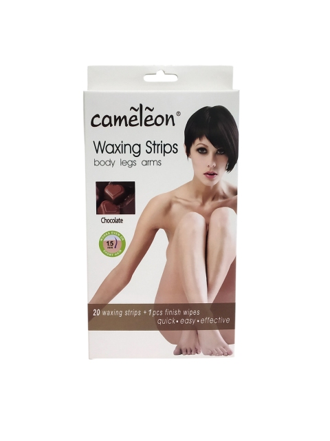 

Cameleon Women Chocolate Body Legs Arms 20 Waxing Strips, Brown