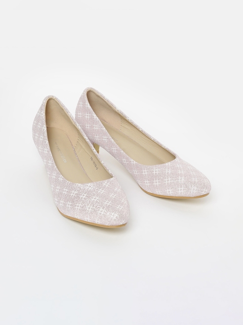 

Fame Forever by Lifestyle Girls Pink & Silver-Toned Textured Pumps