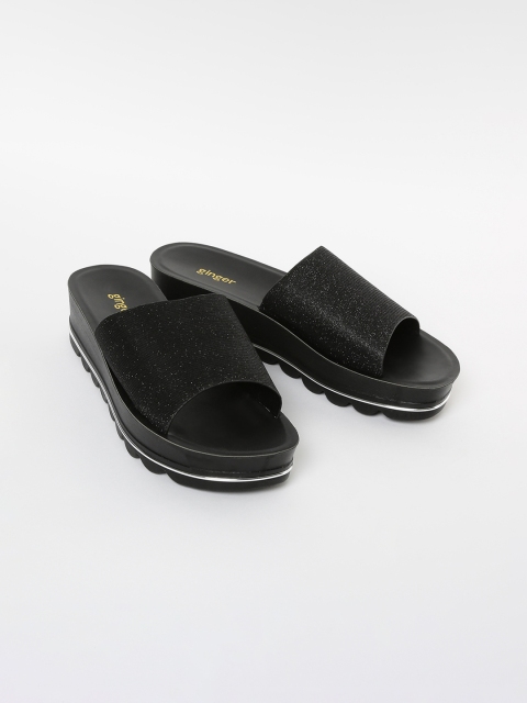 

Ginger by Lifestyle Women Black Solid Mules