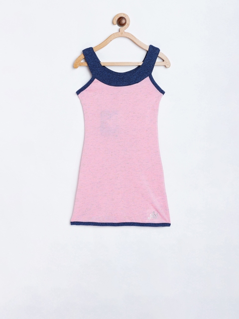 

Nins Moda Girls Pink Printed T-shirt Dress