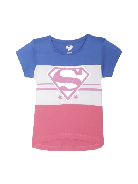 

Kids Ville DC COMICS featured Pink Tshirt for Girls, Blue