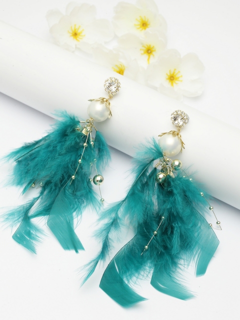 

AVANT-GARDE PARIS Gold-Plated & Blue Contemporary Drop Earrings
