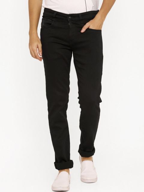 

Rex Straut Jeans Men Black Tapered Fit Mid-Rise Clean Look Jeans