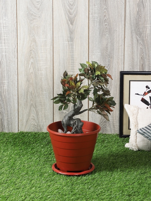 

PolliNation Red Artificial Ficus Plant Without Pot, Green