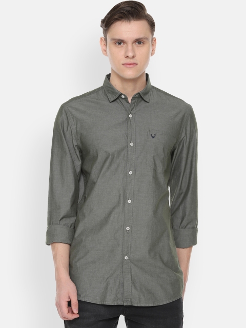

Solly Jeans Co. Men Grey Regular Fit Solid Casual Shirt