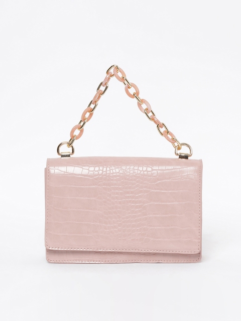 

Ginger by Lifestyle Peach-Coloured Textured Handheld Bag