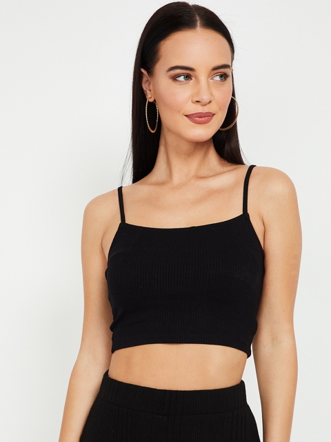 

Ginger by Lifestyle Women Black Solid Tank Top