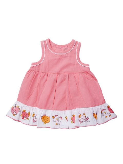 

Chicco Girls Peach-Coloured Solid Fit and Flare Dress