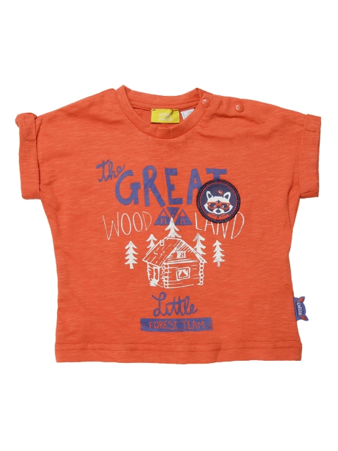 

Chicco Boys Orange Printed Round Neck T-shirt