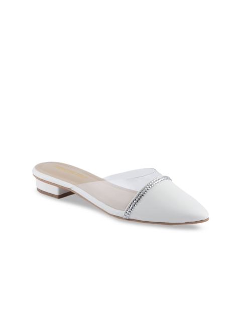 

Signature Sole Women White Solid Mules