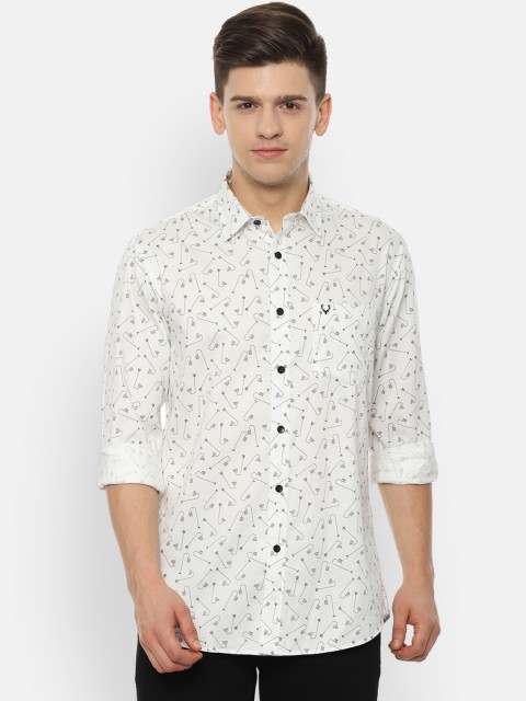 

Allen Solly Men White & Black Slim Fit Printed Casual Shirt
