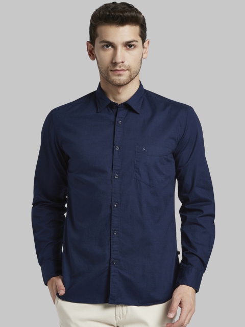 

Parx Men Navy Blue Slim Fit Solid Casual Shirt