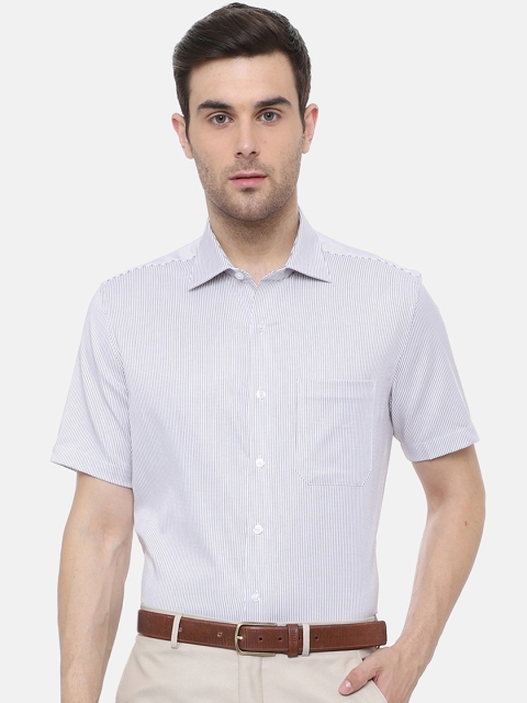 

Louis Philippe Men White & Red Regular Fit Striped Formal Shirt