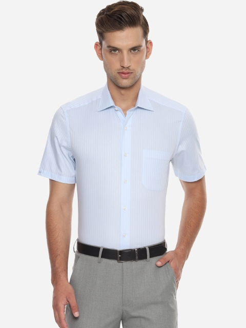 

Louis Philippe Men Blue Regular Fit Striped Formal Shirt