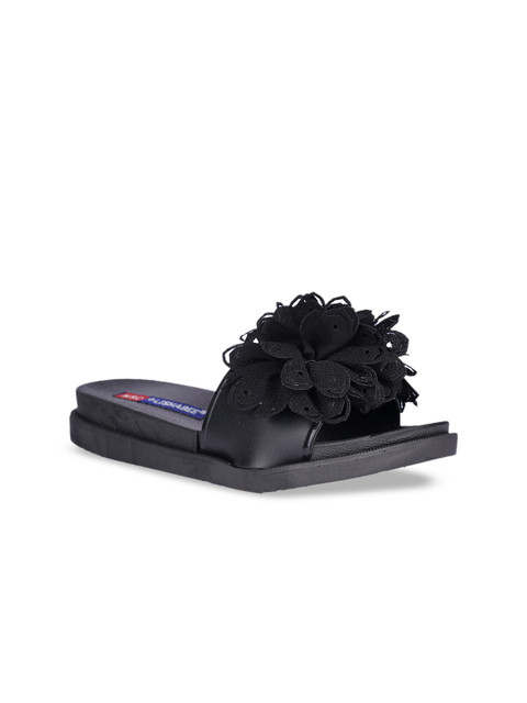 

MSC Women Black Embellished Open Toe Flats