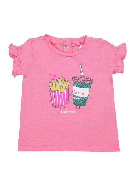 

Chicco Girls Pink Printed Round Neck T-shirt