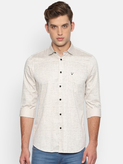 

Allen Solly Men Beige Slim Fit Printed Casual Shirt
