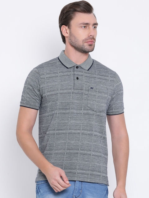 

Monte Carlo Men Grey Checked Polo Collar T-shirt