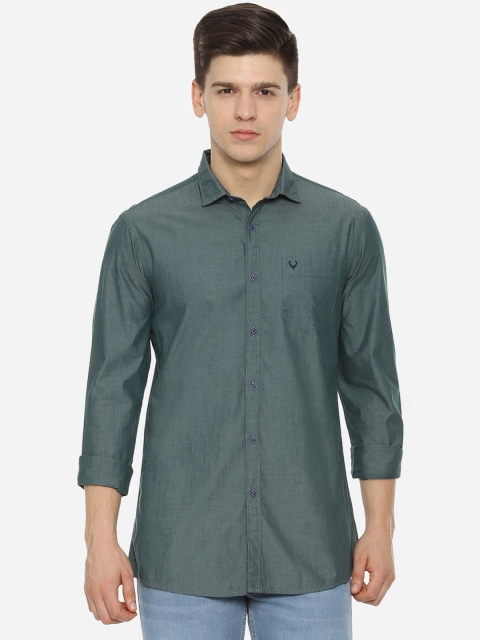 

Solly Jeans Co. Men Green Regular Fit Self Design Casual Shirt
