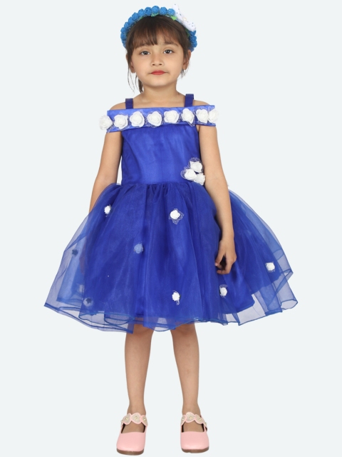 

Samsara Couture Girls Blue Embellished Fit and Flare Dress