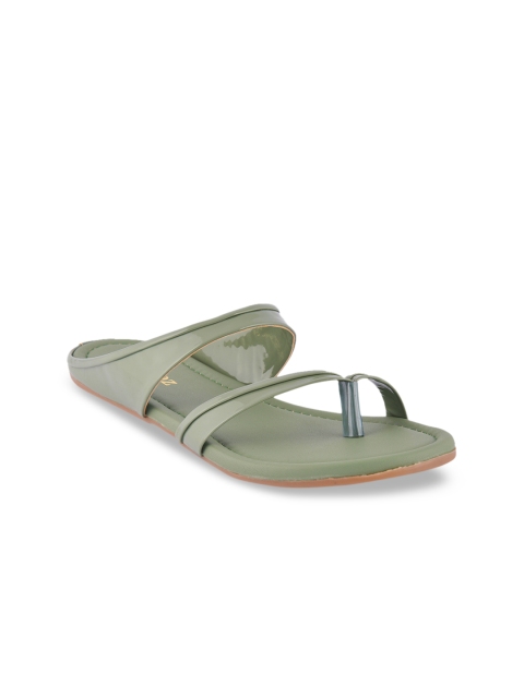

ZAPATOZ Women Sea Green Solid Lightweight Open Toe Flats