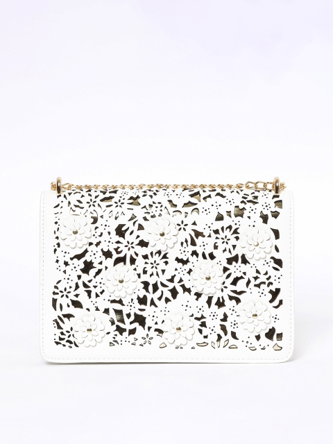 

Ginger by Lifestyle White & Gold-Coloured Embellished Sling Bag