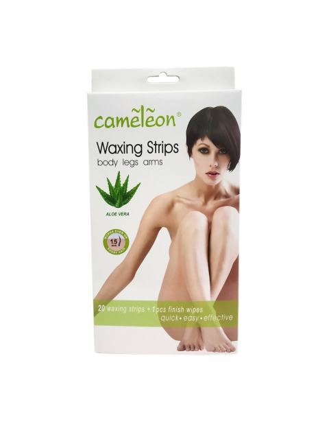 

Cameleon Women Aloe Vera Body Legs Arms 20 Waxing Strips, Green