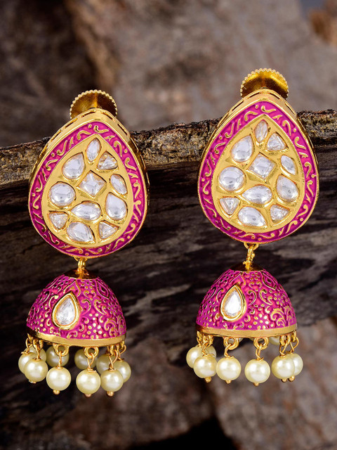 

Tistabene Gold-Plated & Pink Classic Jhumkas