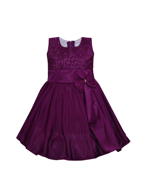 

Wish Karo Girls Purple Embellished Fit and Flare Dress