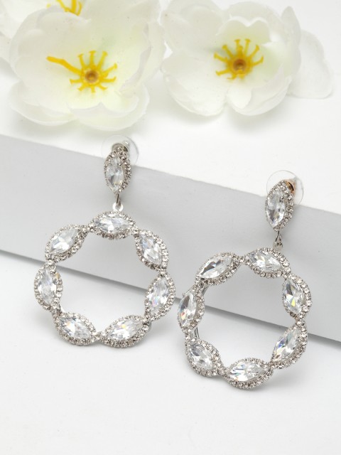 

AVANT-GARDE PARIS Rhodium-Plated White Geometric Drop Earrings