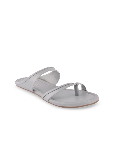 

ZAPATOZ Women Grey Solid Open Toe Flats