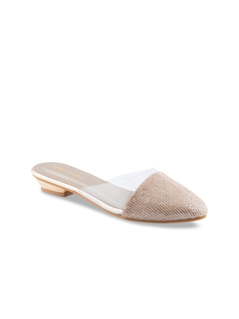 

Signature Sole Women Gold-Toned Solid Mules