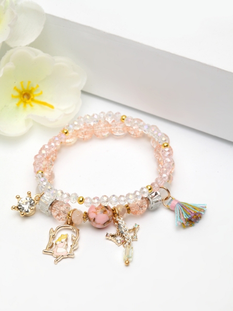

AVANT-GARDE PARIS Pink Alloy Gold-Plated Charm Bracelet