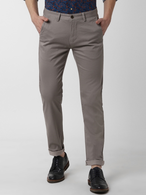 

Peter England Casuals Men Grey Slim Fit Solid Regular Trousers