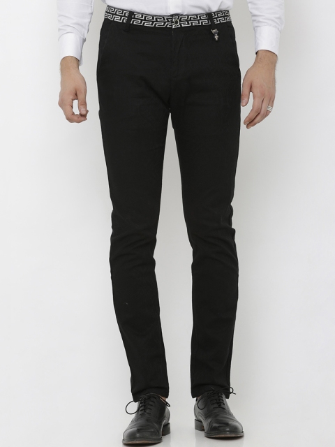 Rex Straut Jeans Men Black Slim Fit Solid Regular Trousers