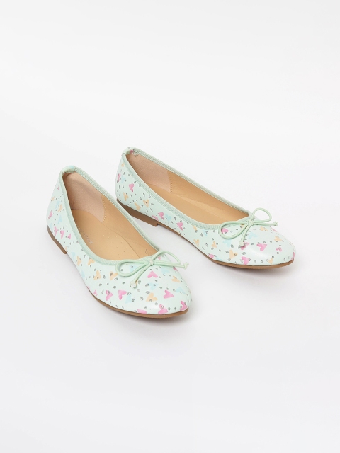 

Fame Forever by Lifestyle Girls Green & Pink Printed Embellished Ballerinas