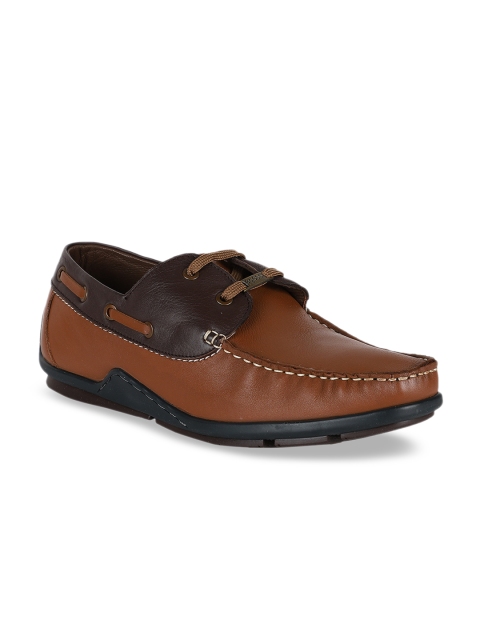 

Egoss Men Brown Leather Boat Shoes