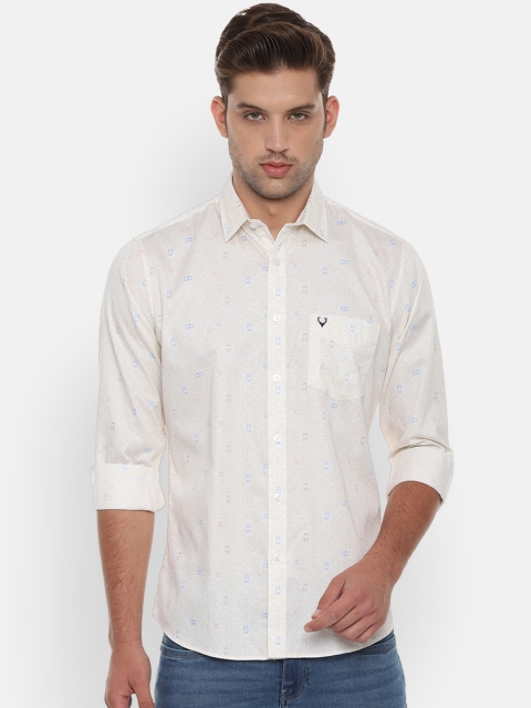 

Allen Solly Men White & Beige Slim Fit Printed Casual Shirt