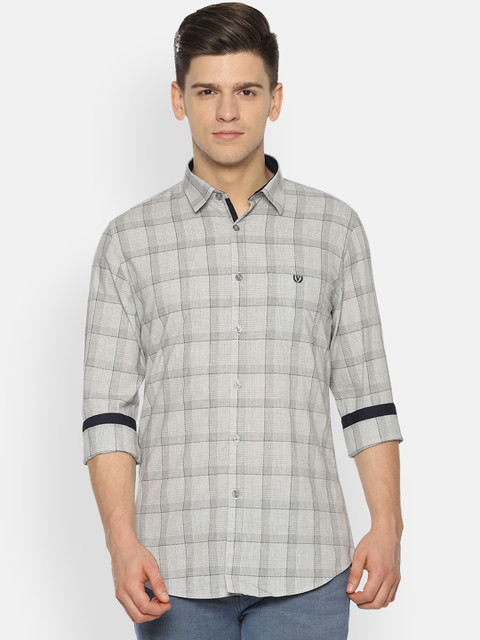 

Van Heusen Sport Men Grey Slim Fit Checked Casual Shirt