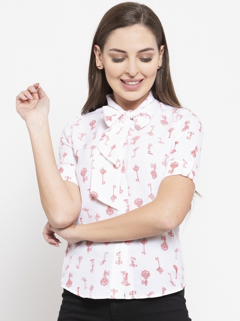 

klauressa Women White Printed Top