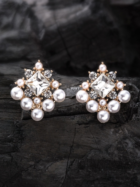 

E2O White Gold-Plated Square Studs