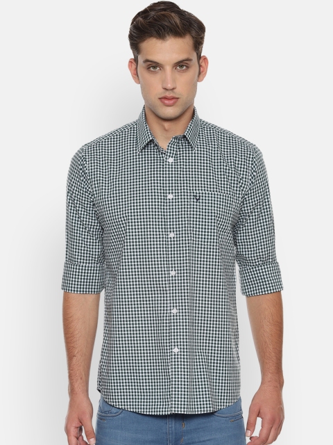 

Allen Solly Men Green & White Slim Fit Checked Casual Shirt