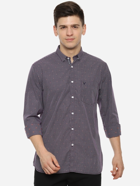 

Allen Solly Men Purple & White Slim Fit Checked Casual Shirt