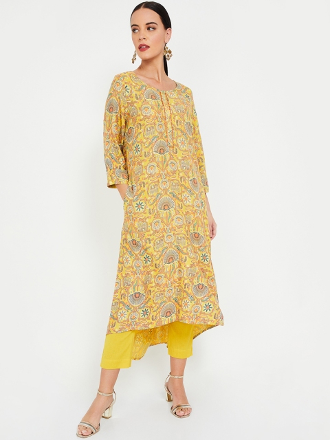 

Melange by Lifestyle Women Yellow & White Printed A-Line Kurta