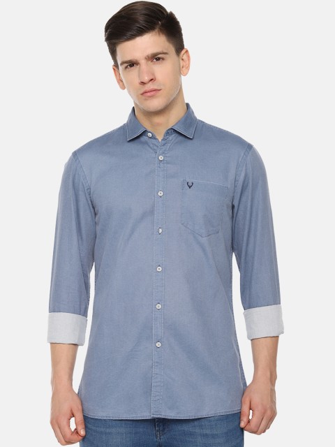 

Solly Jeans Co. Men Blue Regular Fit Solid Casual Shirt
