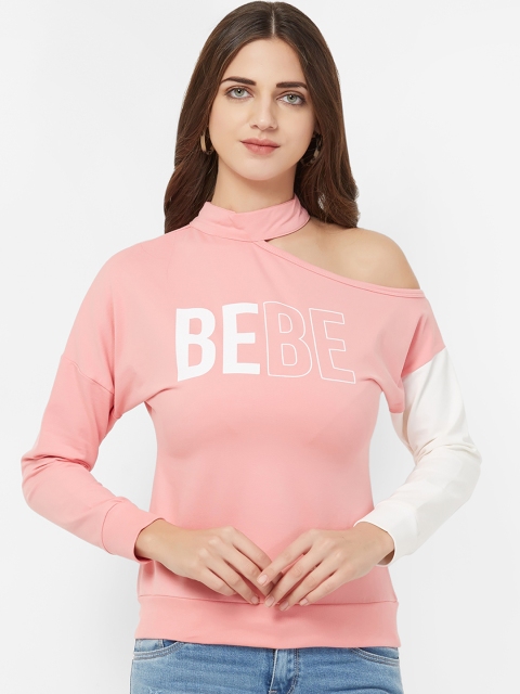 

bebe Women Pink Printed Sweatshirt