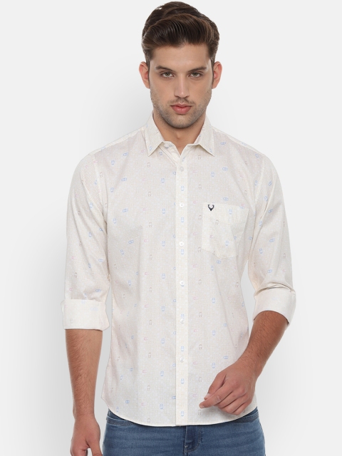 

Allen Solly Men White & Beige Slim Fit Printed Casual Shirt