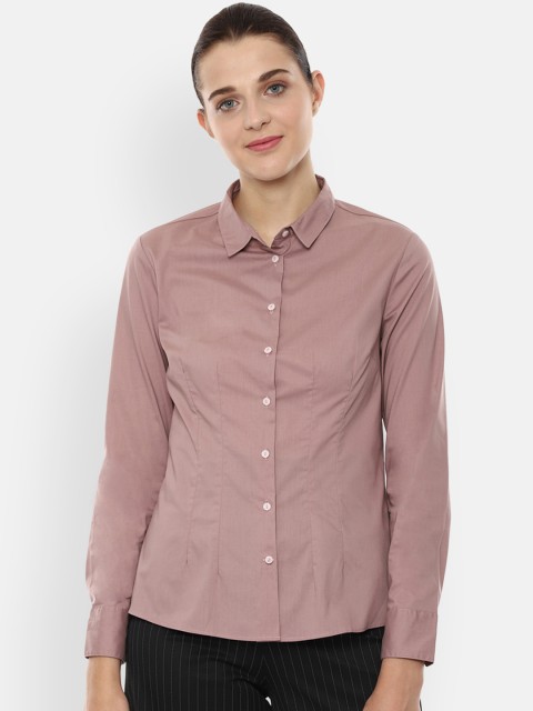 

Van Heusen Woman Pink Regular Fit Solid Casual Shirt