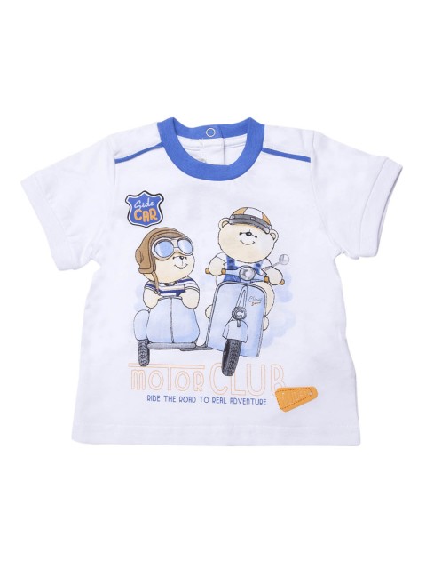 

Chicco Boys White Printed Round Neck T-shirt